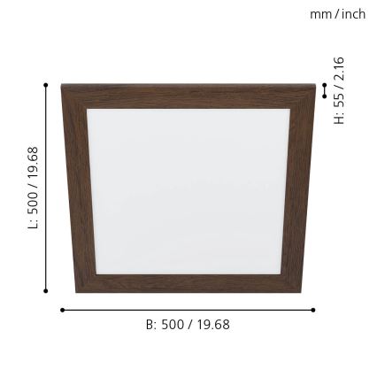 Eglo 99474 - PIGLIONASSO LED Ceiling Light LED/20W/230V 500x500 mm