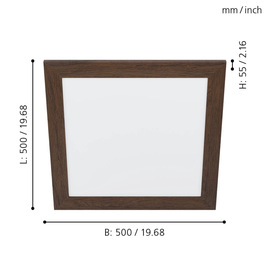 Eglo 99474 - PIGLIONASSO LED Ceiling Light LED/20W/230V 500x500 mm
