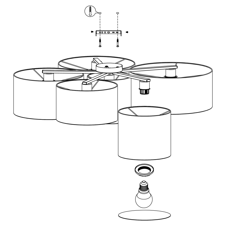 Eglo - Ceiling light 6xE27/40W/230V