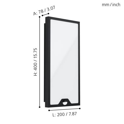 Eglo - LED Outdoor wall light with a sensor LED/16W/230V IP44