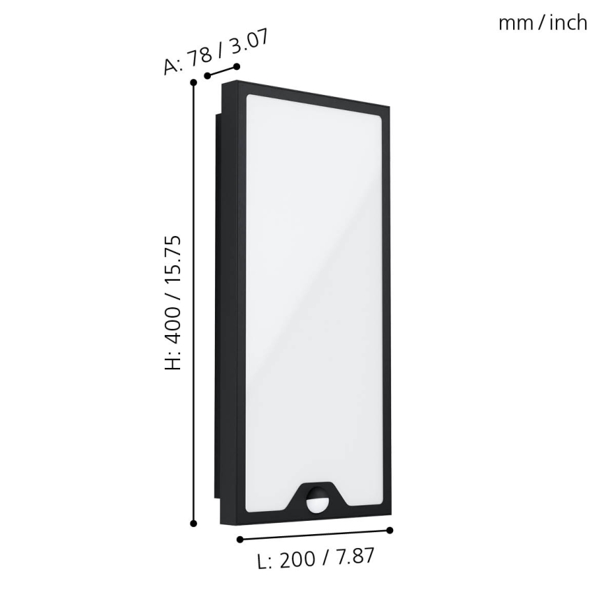 Eglo - LED Outdoor wall light with a sensor LED/16W/230V IP44