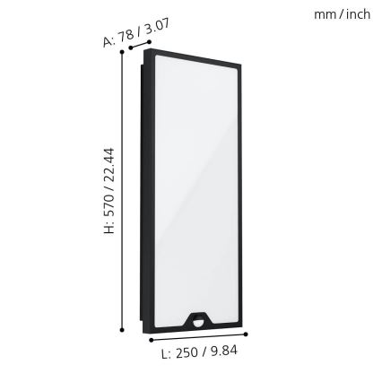 Eglo - LED Outdoor wall light with a sensor  LED/18,5W/230V IP44