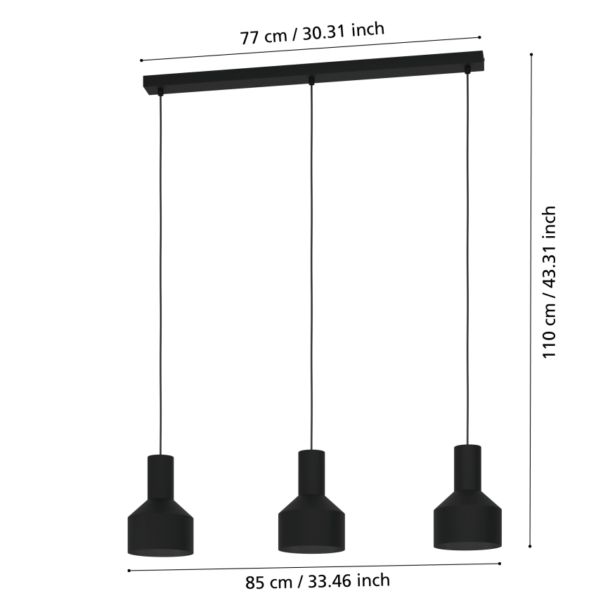 Eglo - Chandelier on a string 3xE27/40W/230V