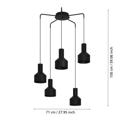 Eglo - Chandelier on a string 5xE27/40W/230V