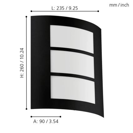 Eglo - Outdoor wall light 1xE27/40W/230V IP44