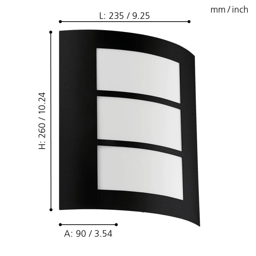 Eglo - Outdoor wall light 1xE27/40W/230V IP44