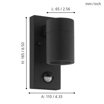 Eglo - LED Outdoor wall light with a sensor 1xGU10/3W/230V IP44