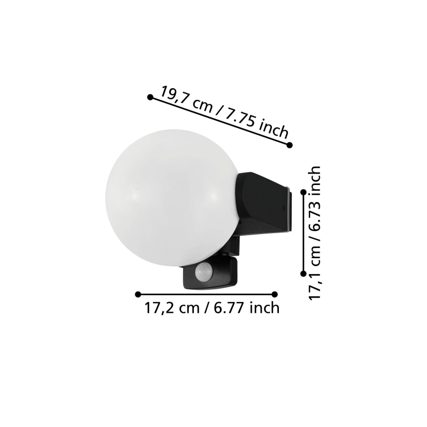 Eglo 99573 - Outdoor wall light with sensor RUBIO 1xE27/15W/230V IP44
