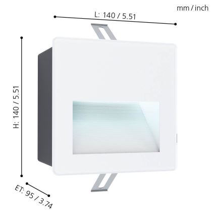 Eglo - LED Outdoor recessed light LED/3,7W/230V IP65 white