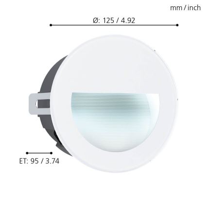 Eglo - LED Outdoor recessed light LED/2,5W/230V IP65 white