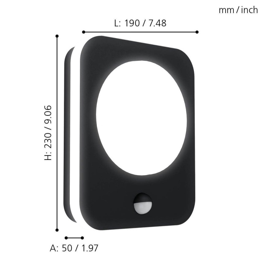 Eglo - LED Outdoor wall light with a sensor LED/9W/230V IP44