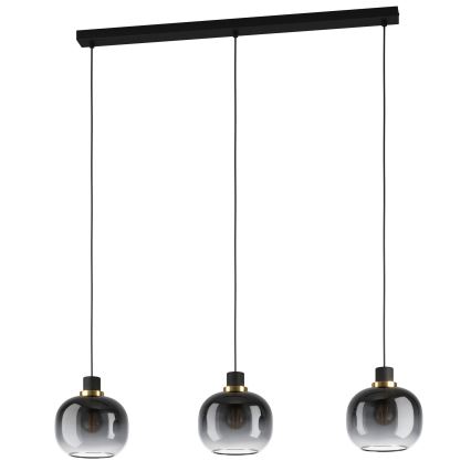 Eglo - Chandelier on a string 3xE27/40W/230V grey