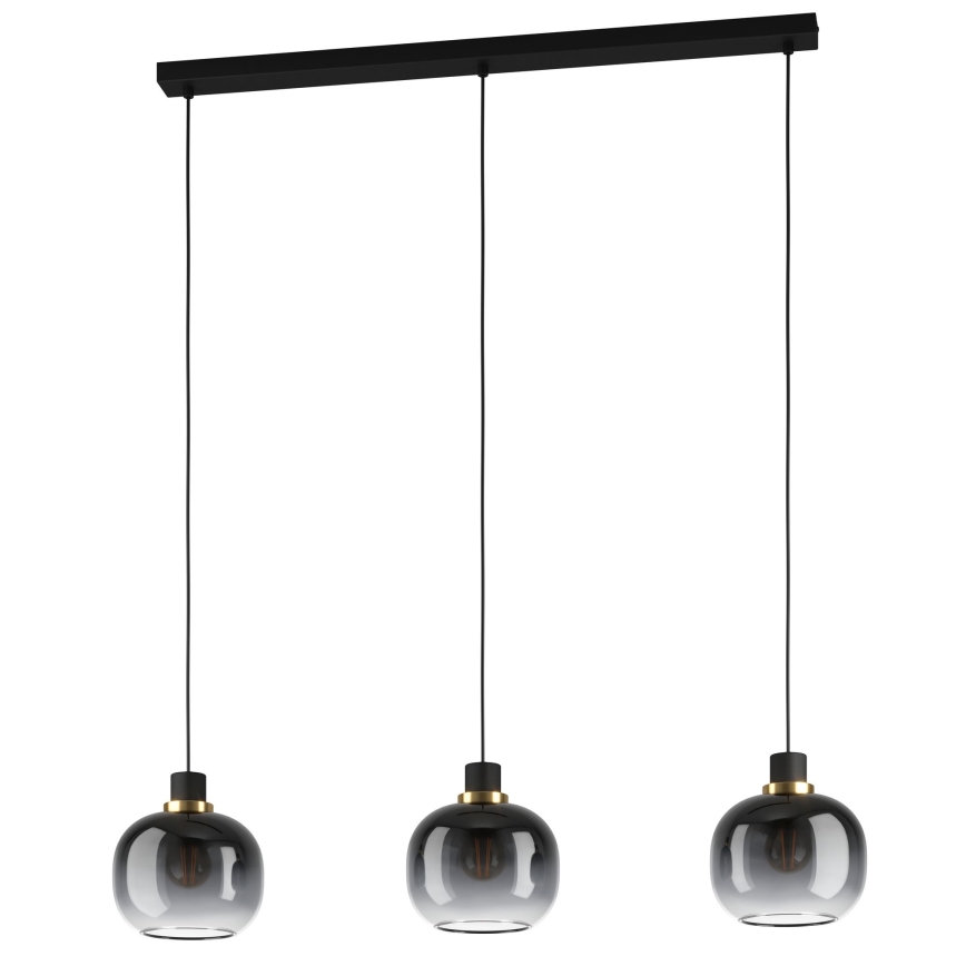 Eglo - Chandelier on a string 3xE27/40W/230V grey