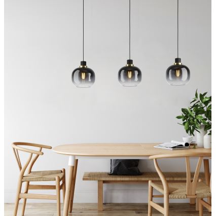 Eglo - Chandelier on a string 3xE27/40W/230V grey