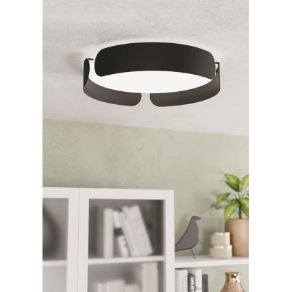 Eglo - LED Ceiling Light LED/20W/230V Ø 37 cm Black