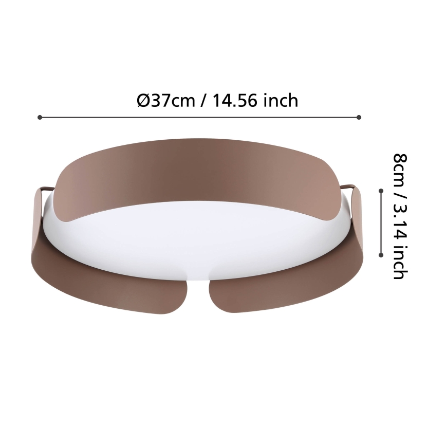 Eglo - LED Ceiling Light LED/20W/230V Ø 37 cm brown