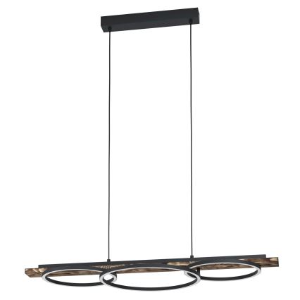 Eglo - Dimmable LED pendant light on cable 2xLED/12,5W/230V+LED/15,5W 3000K brown/black