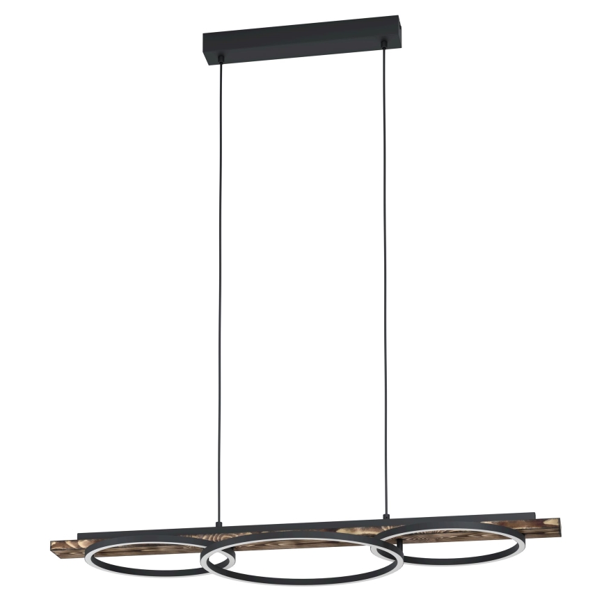 Eglo - Dimmable LED pendant light on cable 2xLED/12,5W/230V+LED/15,5W 3000K brown/black