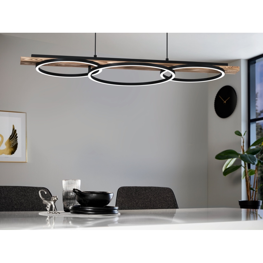 Eglo - Dimmable LED pendant light on cable 2xLED/12,5W/230V+LED/15,5W 3000K brown/black