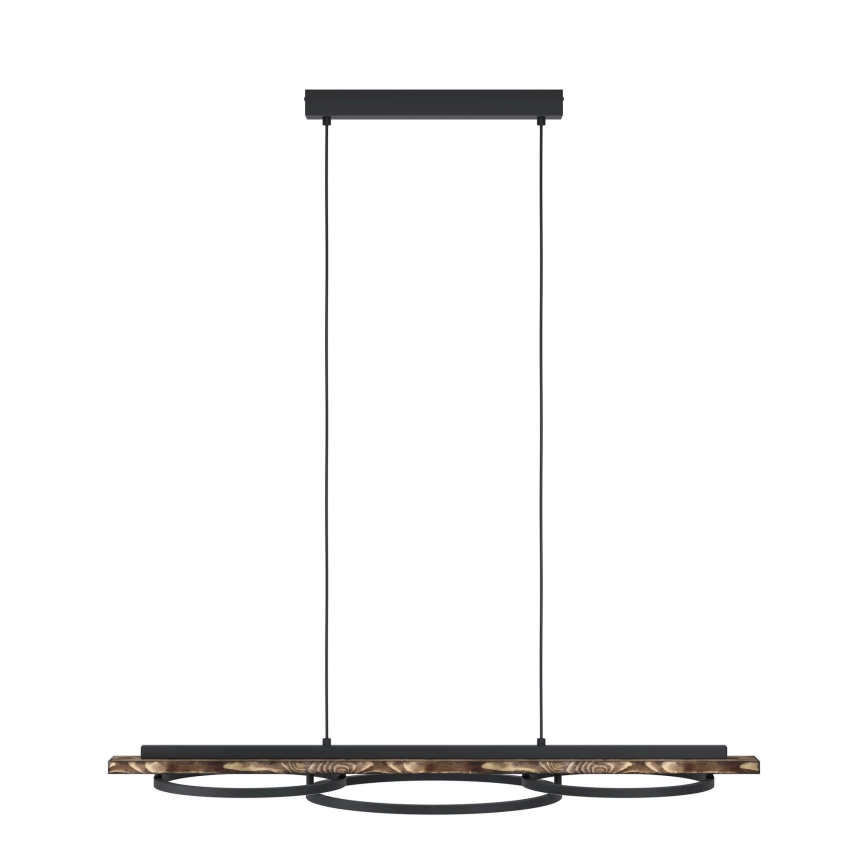 Eglo - Dimmable LED pendant light on cable 2xLED/12,5W/230V+LED/15,5W 3000K brown/black
