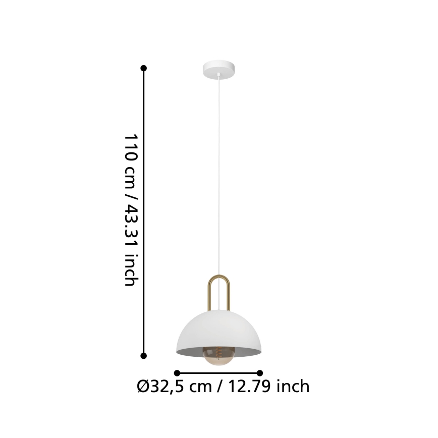 Eglo - Chandelier on a string 1xE27/40W/230V white
