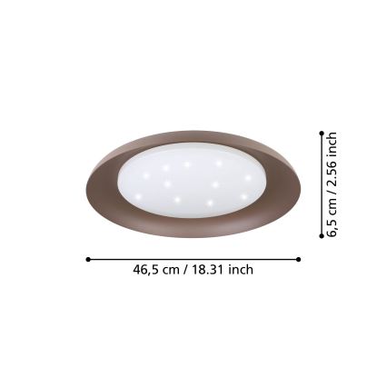 Eglo 99704 - LED Ceiling light PENJAMO LED/17,1W/230V brown