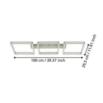 Eglo - LED Ceiling light 3xLED/11,2W/230V matte chrome