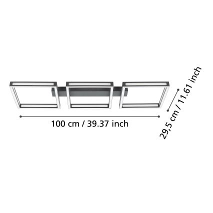 Eglo - LED Ceiling light 3xLED/11,2W/230V black