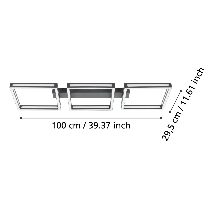 Eglo - LED Ceiling light 3xLED/11,2W/230V black