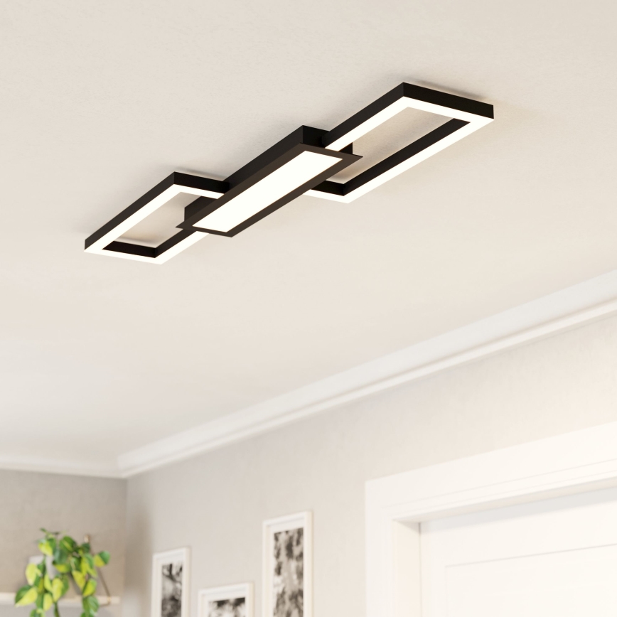 Eglo - LED Dimmable ceiling light LED/37W/230V black + remote control
