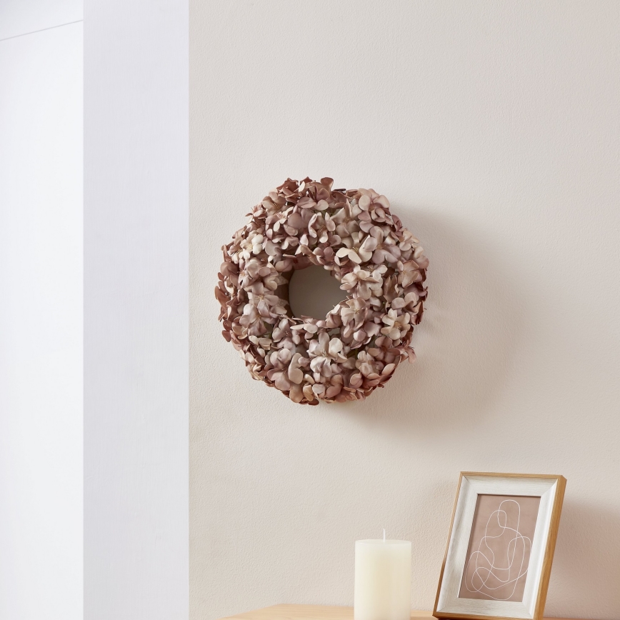 Eglo - Artificial flower wreath d. 35 cm pink