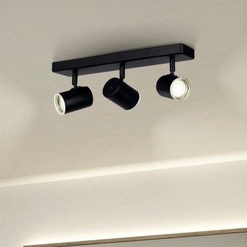 Eglo - Bathroom spotlight 3xGU10/5W/230V IP44 black