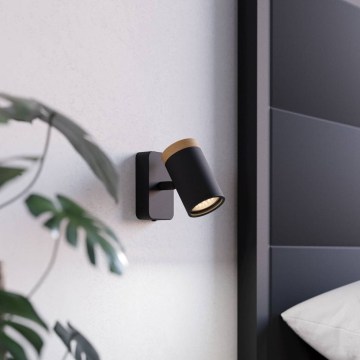 Eglo - Bathroom wall-mounted spotlight 1x GU10/3W/230V IP44 black/beige