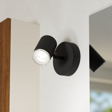 Eglo - Bathroom wall-mounted spotlight 1x GU10/5W/230V, IP44, Black