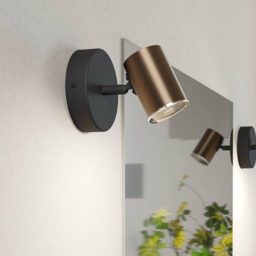 Eglo - Bathroom wall-mounted spotlight 1xGU10/5W/230V IP44 black/brown
