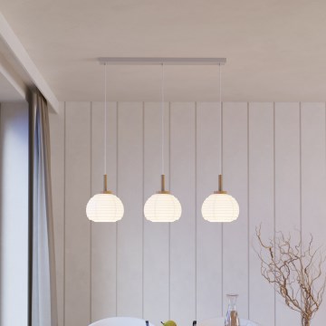 Eglo - Cable-hung pendant light, 3x E27/40W/230V, white/beige