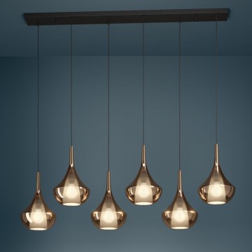 Eglo - Cable pendant 6xE27/28W/230V copper finish