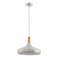 Eglo - Cable pendant light 1xE27/40W/230V dia. 40 cm silver