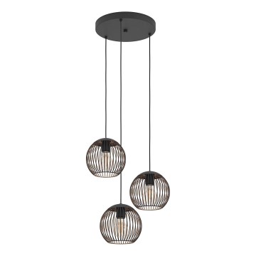 Eglo - Cable Pendant Light 3xE27/60W/230V Black