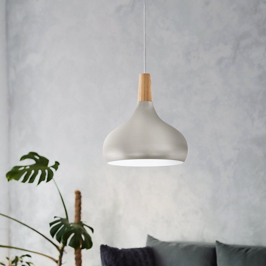 Eglo - Cable-suspended pendant lamp, 1x E27/60W/230V, Ø 28 cm, silver