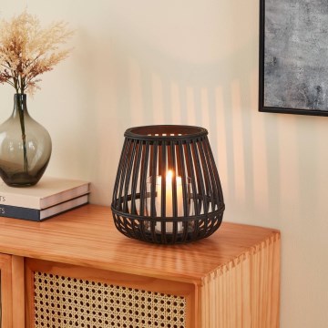 Eglo - Candlestick 20x22 cm black/bamboo