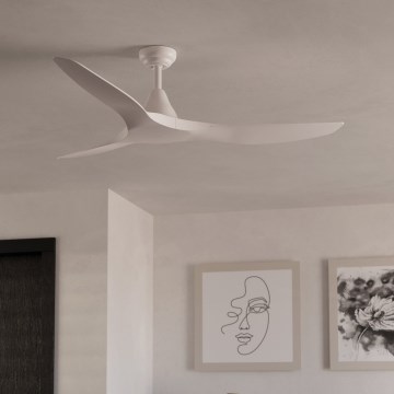 Eglo - Ceiling fan Ø 132 cm white + remote control