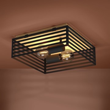 Eglo - Ceiling light 2xE27/40W/230V black/brown