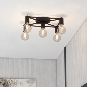 Eglo - Ceiling light 5xE27/40W/230V black