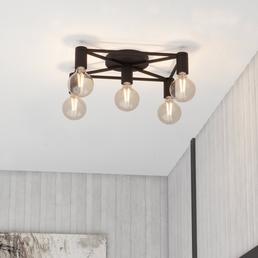 Eglo - Ceiling light 5xE27/40W/230V black