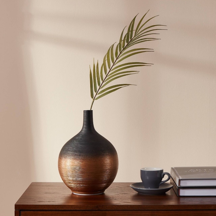 Eglo - Ceramic vase 22x16 cm black/gold