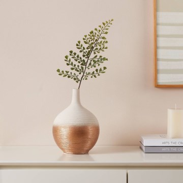 Eglo - Ceramic vase 22x16 cm white/gold