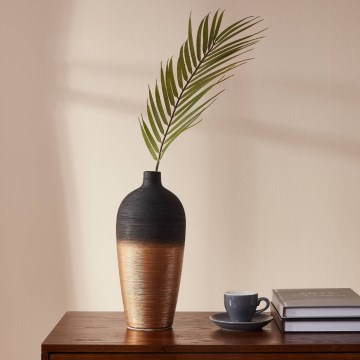 Eglo - Ceramic vase 28x12,5 cm black/gold