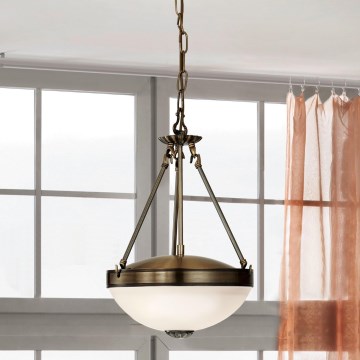EGLO - Chandelier on a chain 2xE27/60W/230V bronze