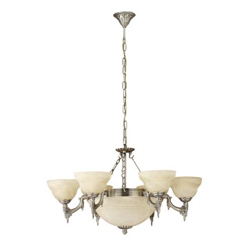 Eglo - Chandelier on a chain 9xE14/60W alabaster glass